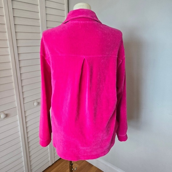 Sundry Pink Corduroy Snap Button-up Shacket Size XL Oversized Minimalist Coastal - Picture 5 of 12